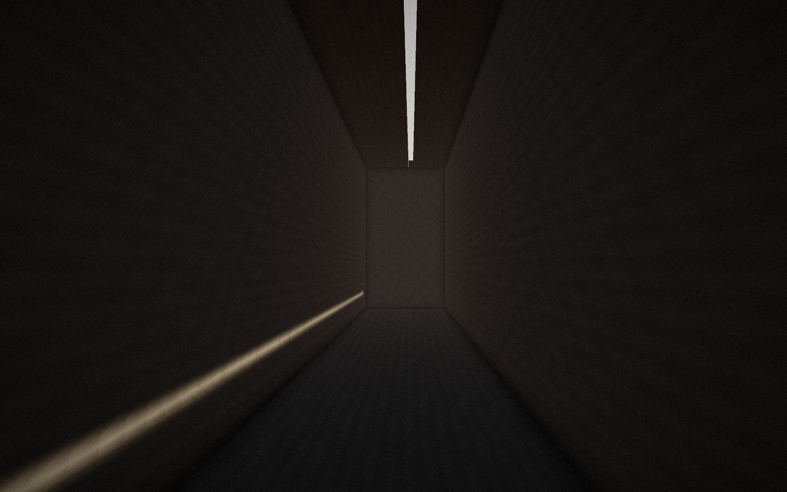 Corridoio con fenditura di luce zenitale (render concept)